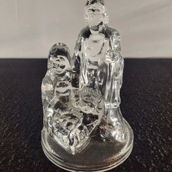 Silvestri Vtg. 1960's Blown Glass/Crystal Holy Family w/Jesus Tea Light Holder - Picture 1 of 5